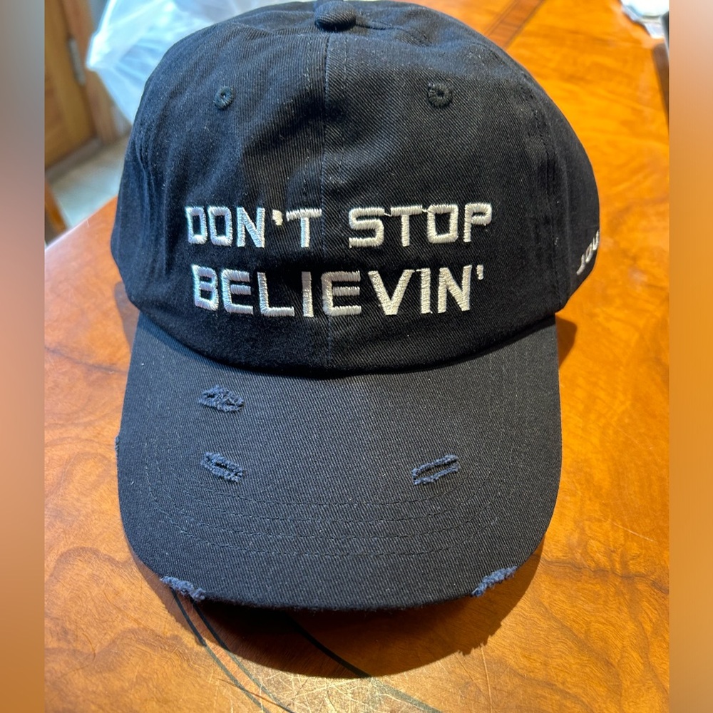 JOURNEY HAT CAP “DON’T STOP BELIEVIN’” VINTAGE DESIGN COTTON ADJUSTABLE NEW